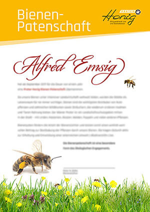 Bienen-Patenschaft Urkunde