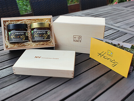 Bio-Honig Geschenkbox Hochzeit Firmengeschenk